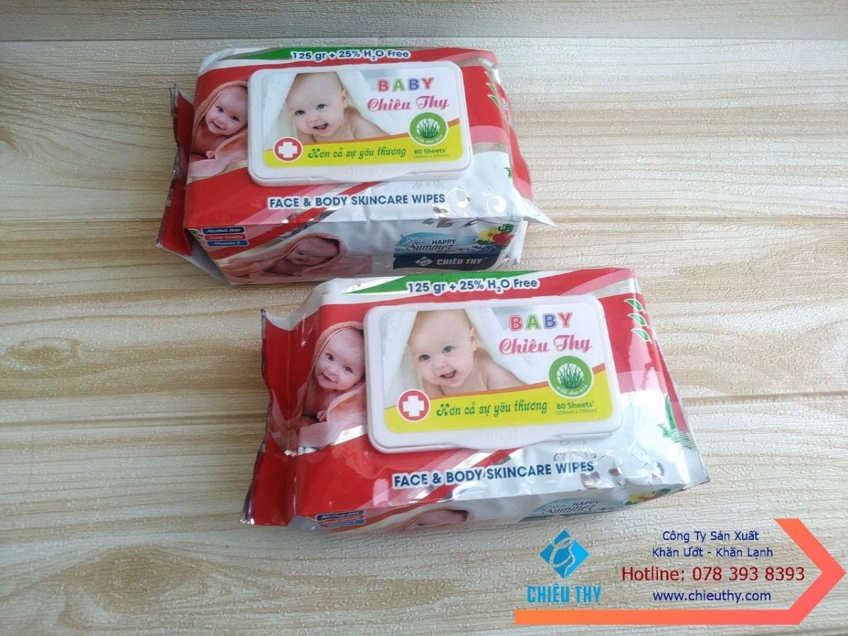 Khăn ướt diệt khuẩn BaBy Chiêu Thy Gói 125 gr 80 tờ